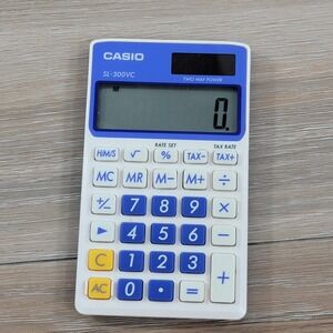 Casio SL-300VC Blue Portable Solar Battery 8-Digit Handheld Pocket Calculator